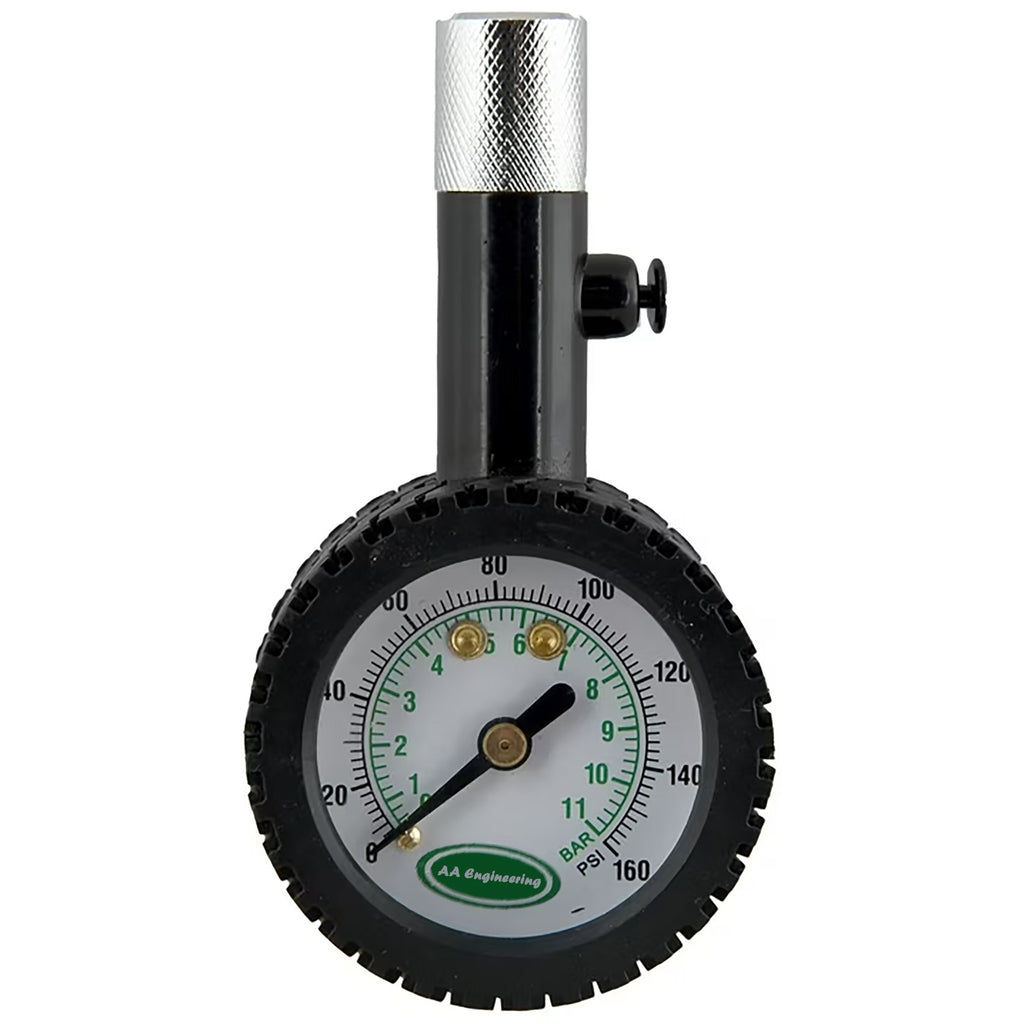 AA Engineering High Pressure Dial Tire Gauge (10-160 Psi) Black - 20491