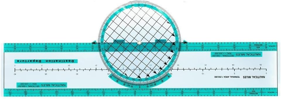 AA Engineering Portable Aviation Plotter with Rotating Azimuth Scale Perfect for Flight Planning and Students