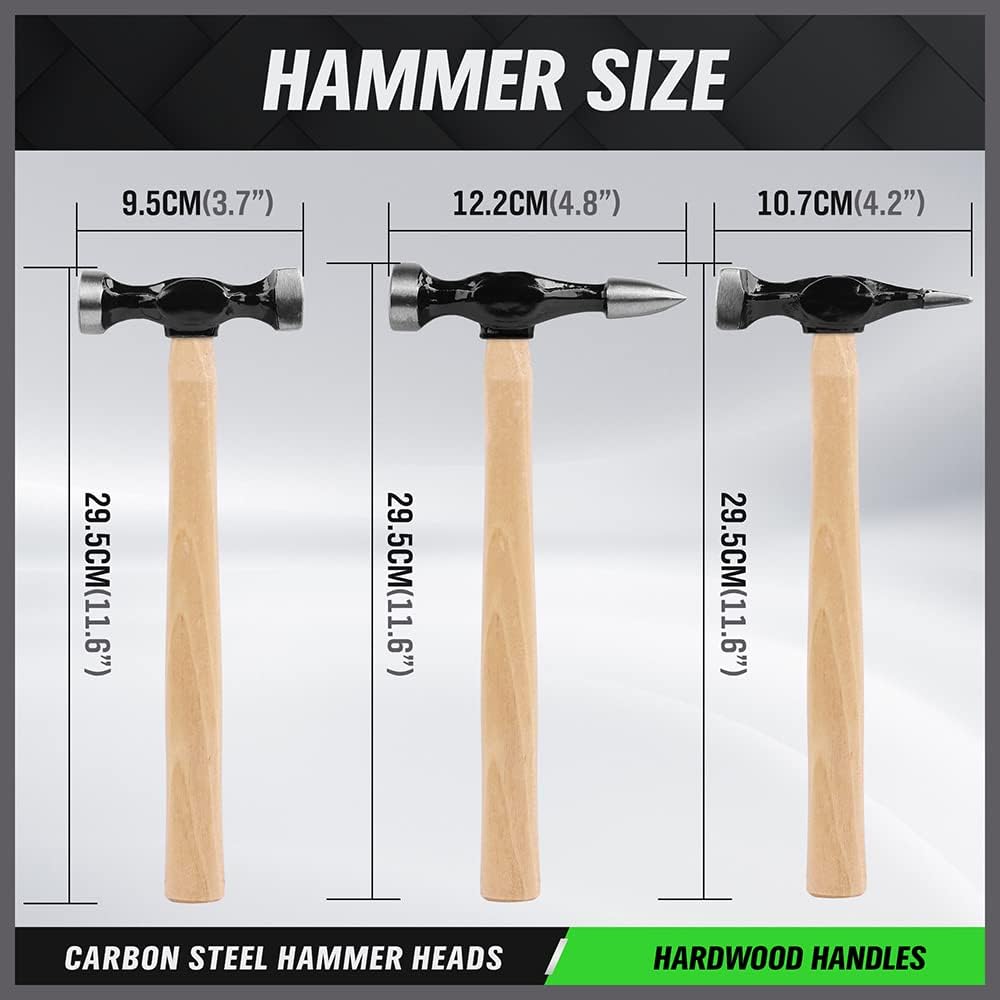 AA Engineering 7 Piece Auto Body Repair Kit, Auto Body Tools, Auto Body Repair Tools with Carbon Steel Hammer Heads