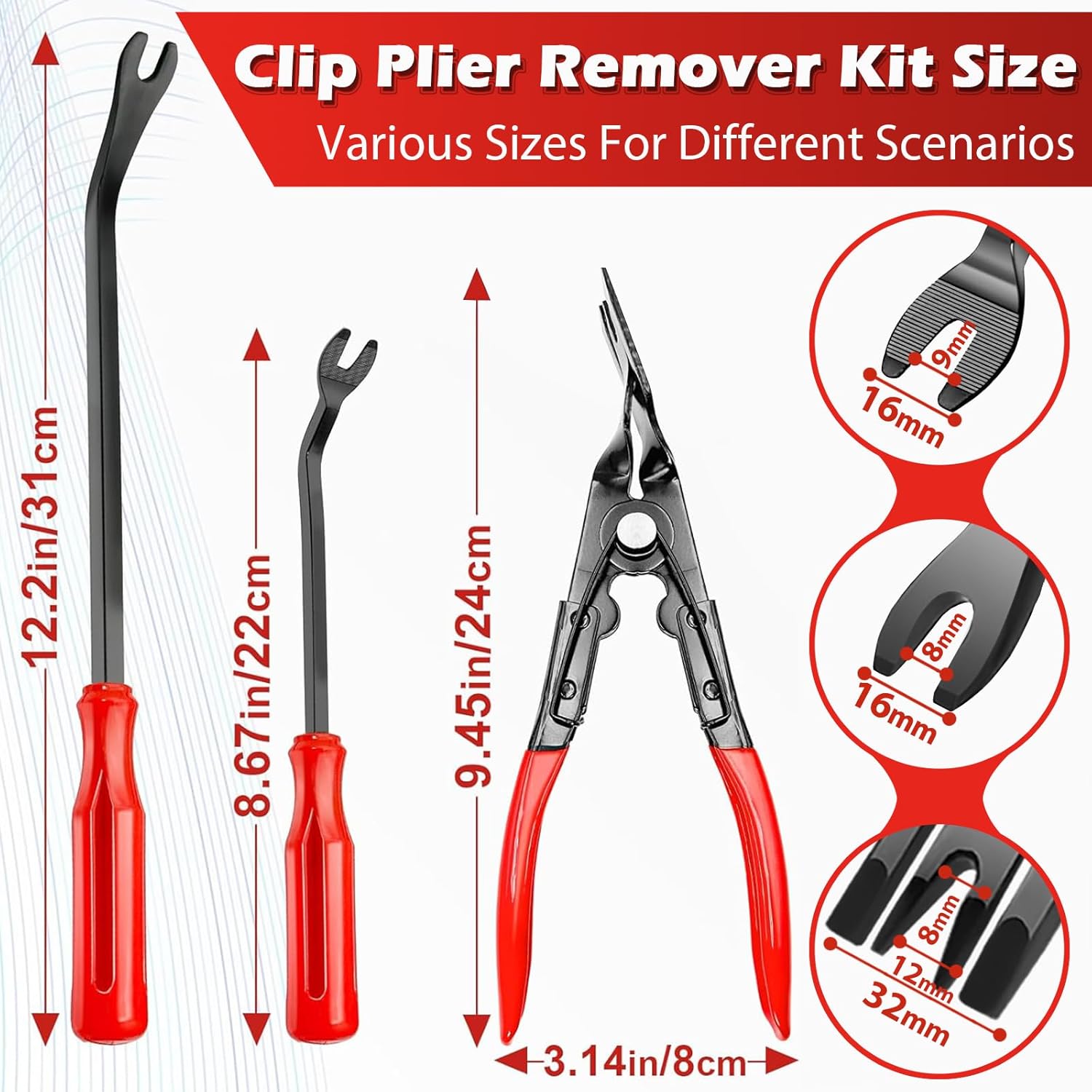 AA Engineering 7 Pcs Car Trim Removal Tool Kit with Non-Scratch Plastic Pry Tool