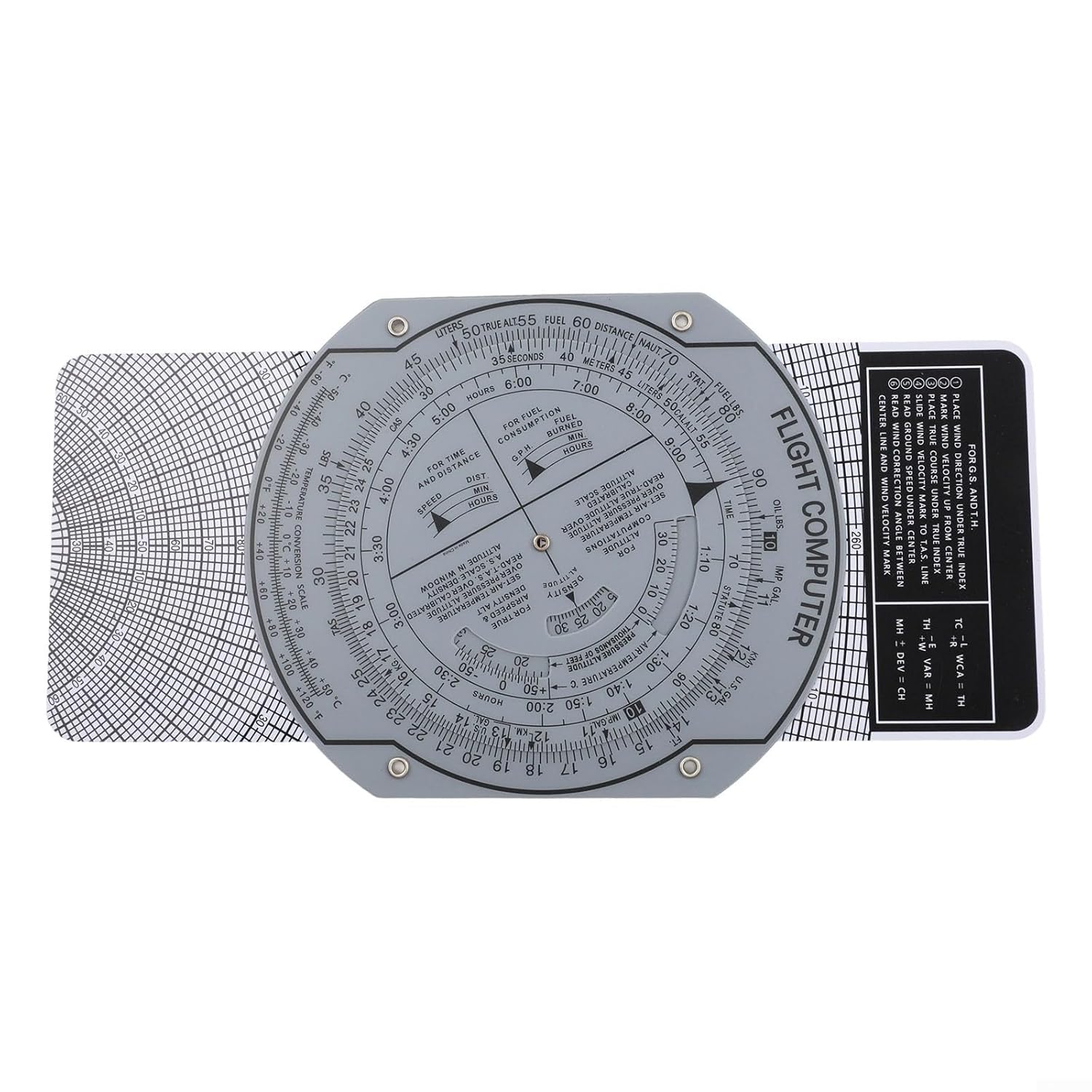 AA Engineering E6B Flight Computer Accessories and Tools for Measuring Lengths, Angles, and Distances