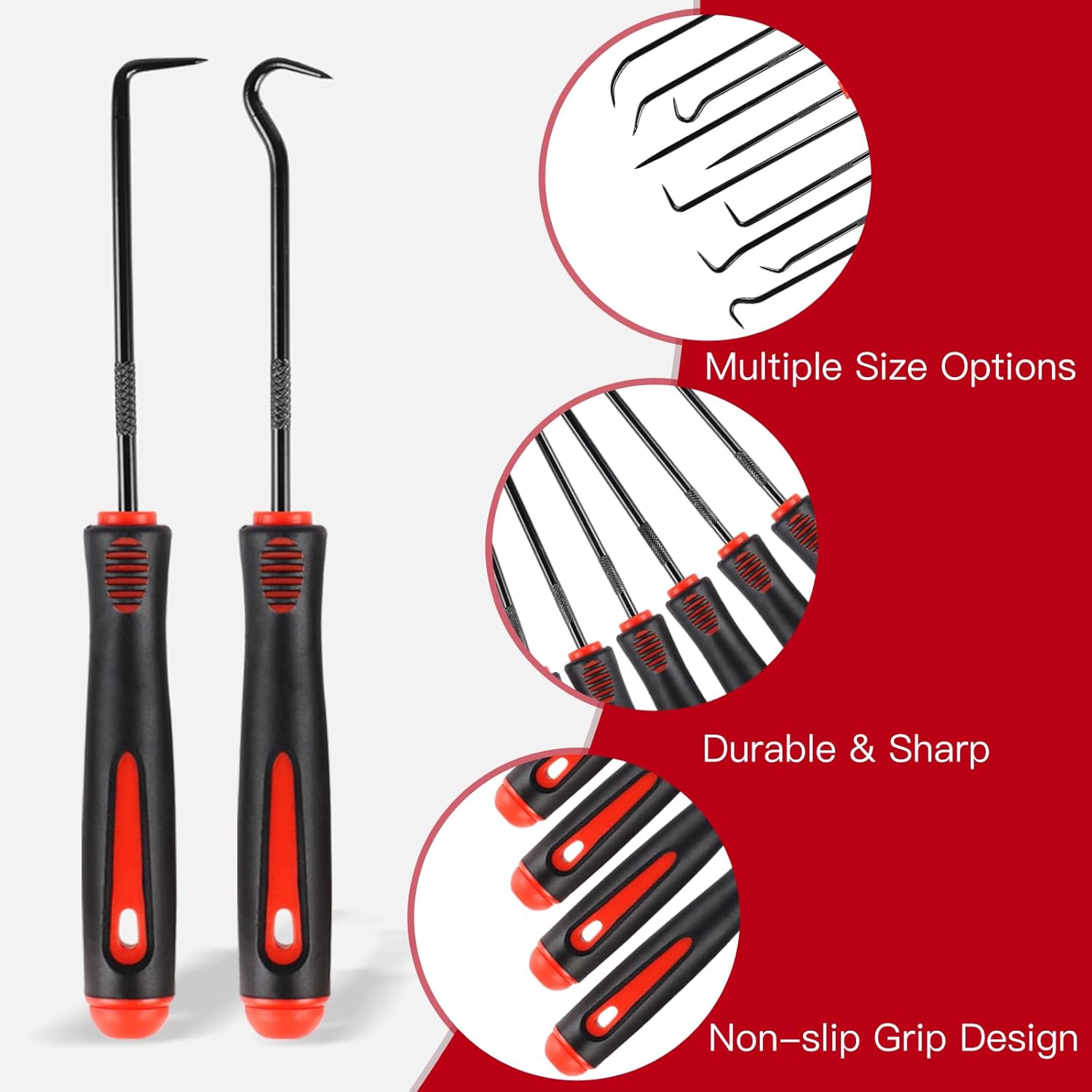 AA Engineering 10PCS Pick Set Mechanic, Hook and Pick Tool Set with Non-Slip Grip, Long & Mini Automotive Pick Set
