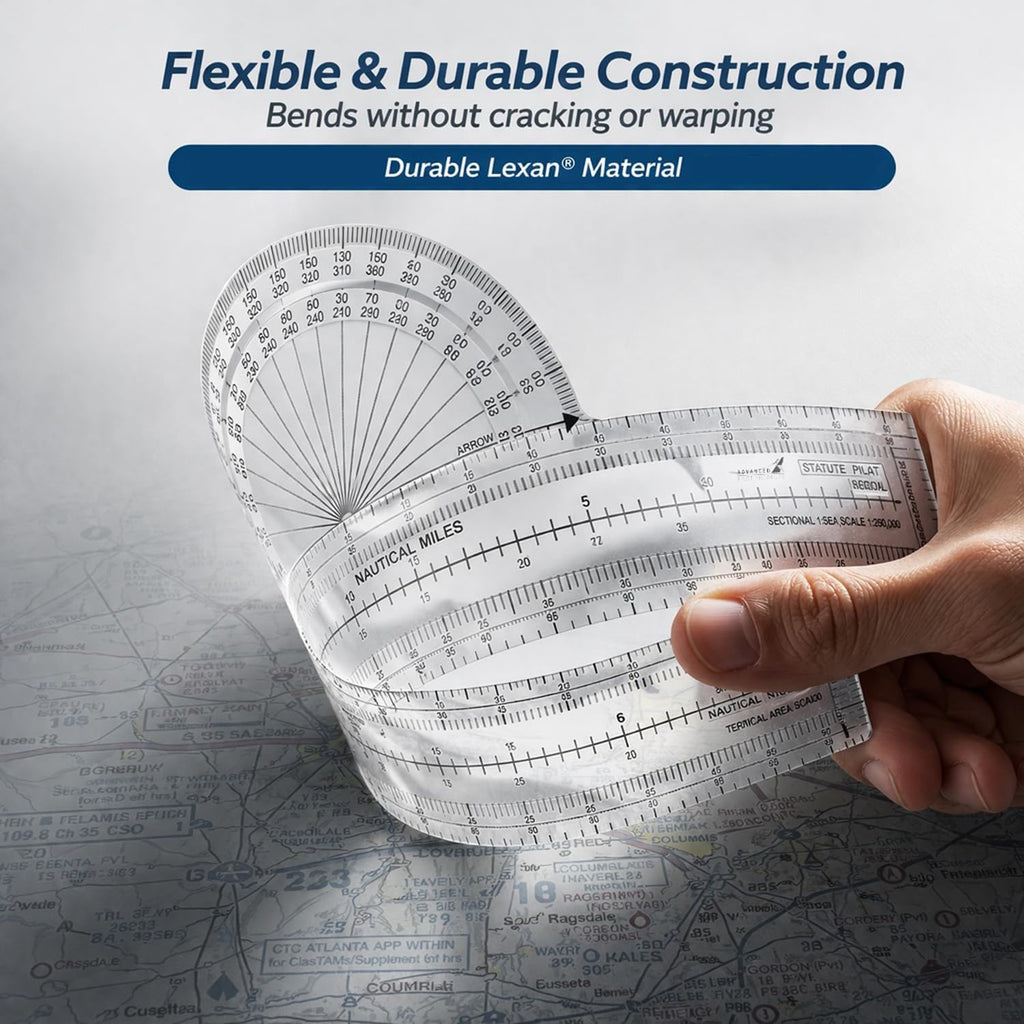 AA Engineering Fixed Aviation Plotter, Ideal for Student & Private Pilots - Navigation Aid