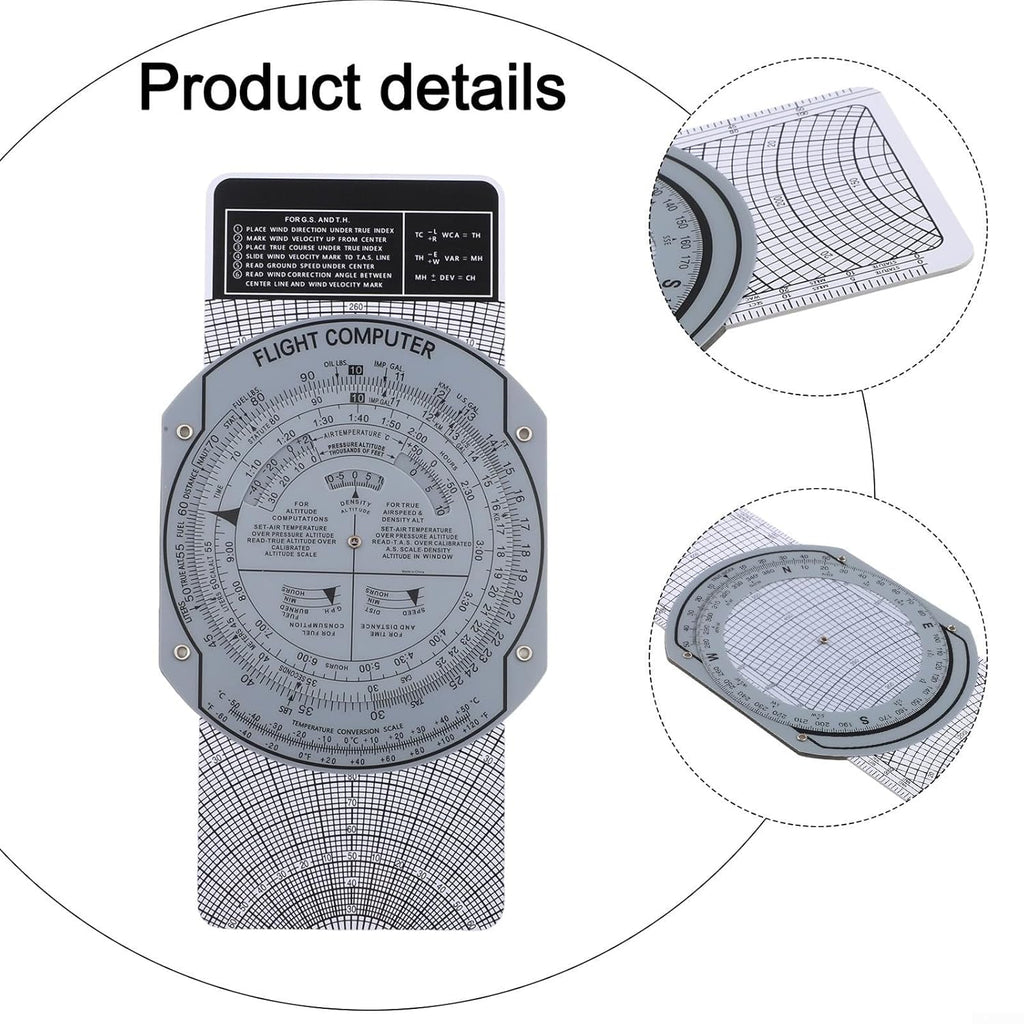 AA Engineering E6B Flight Computer Accessories and Tools for Measuring Lengths, Angles, and Distances
