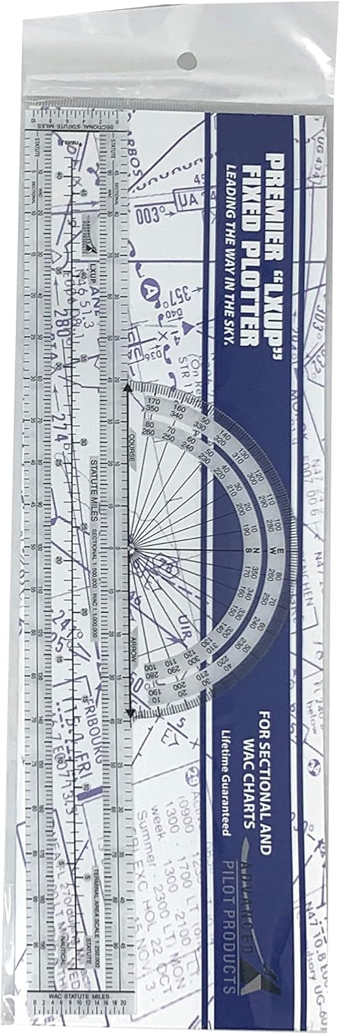 AA Engineering Fixed Aviation Plotter, Ideal for Student & Private Pilots - Navigation Aid