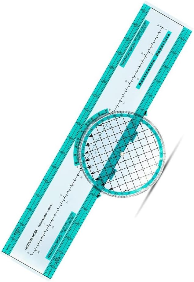 AA Engineering Portable Aviation Plotter with Rotating Azimuth Scale Perfect for Flight Planning and Students
