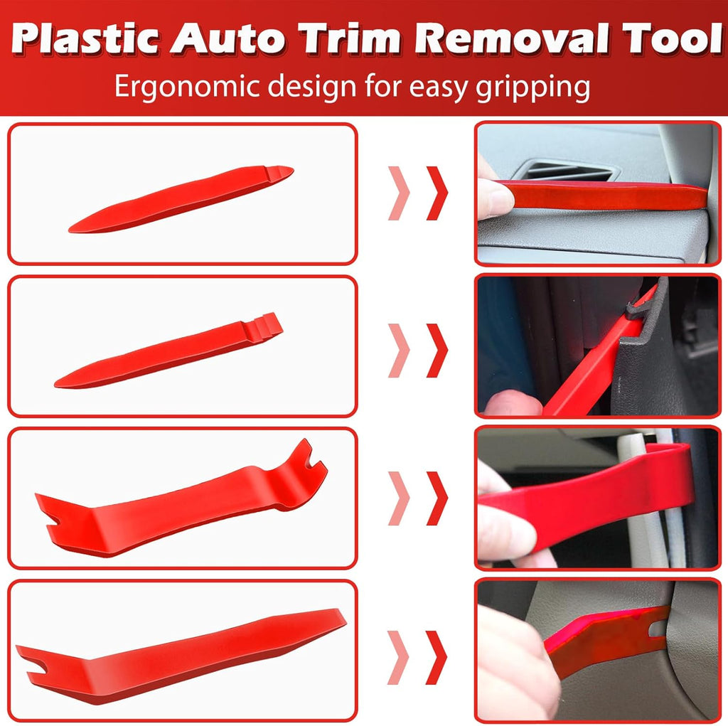AA Engineering 7 Pcs Car Trim Removal Tool Kit with Non-Scratch Plastic Pry Tool