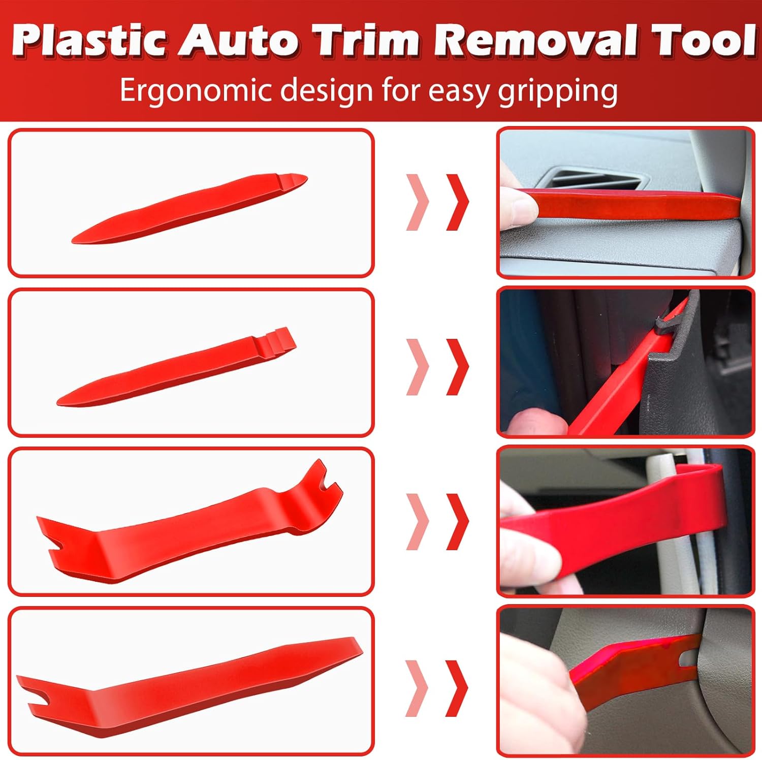 AA Engineering 7 Pcs Car Trim Removal Tool Kit with Non-Scratch Plastic Pry Tool