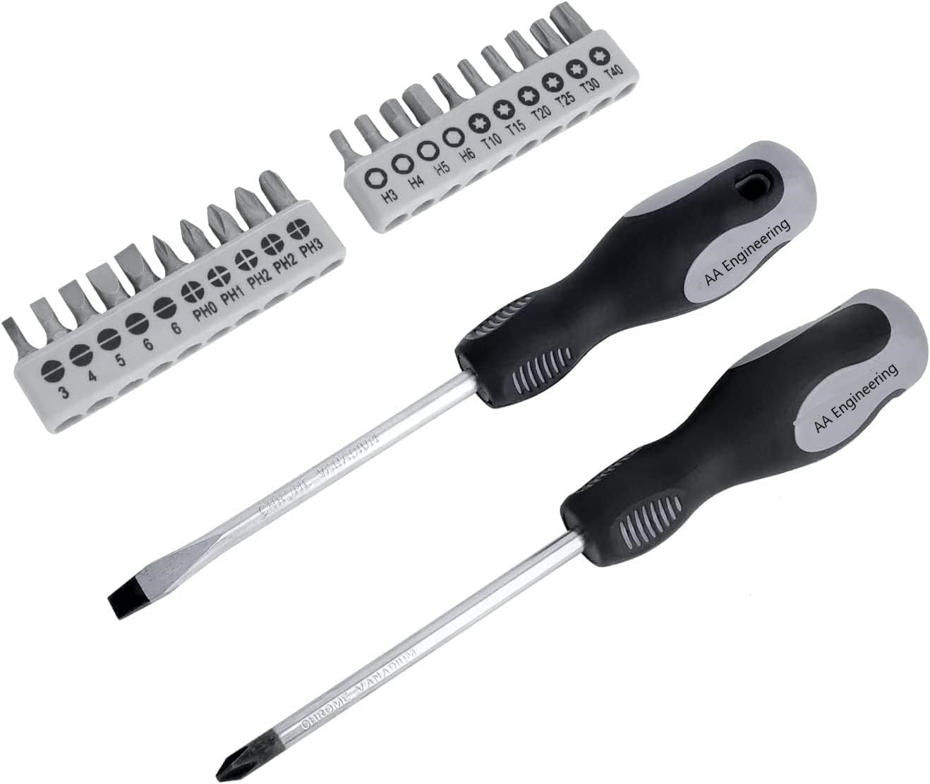 AA Engineering 65-Piece General Household Home Repair Tool Kit Set, Black