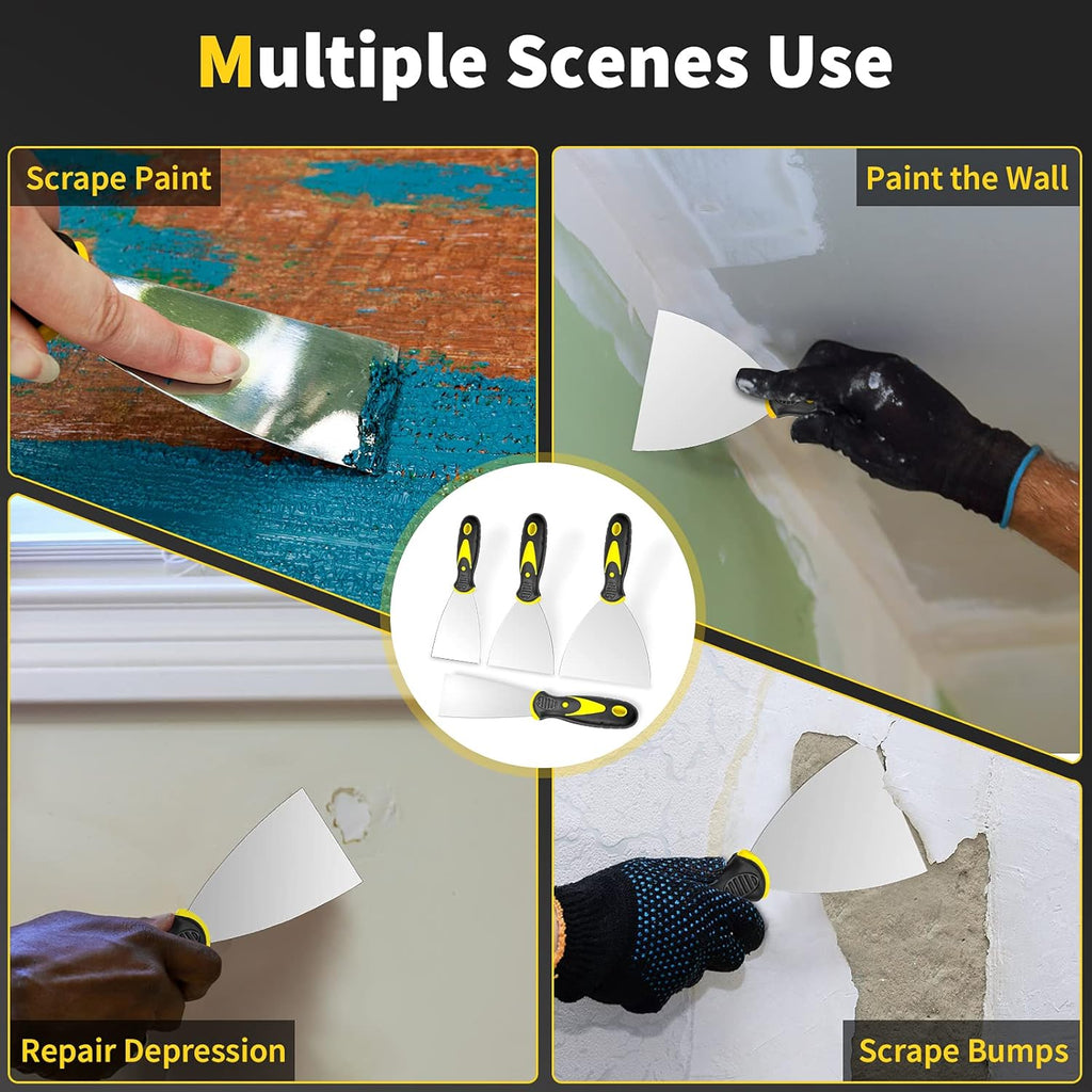 AA Engineering Stainless Steel Wallpaper Scraper & Putty Knife Tool Set