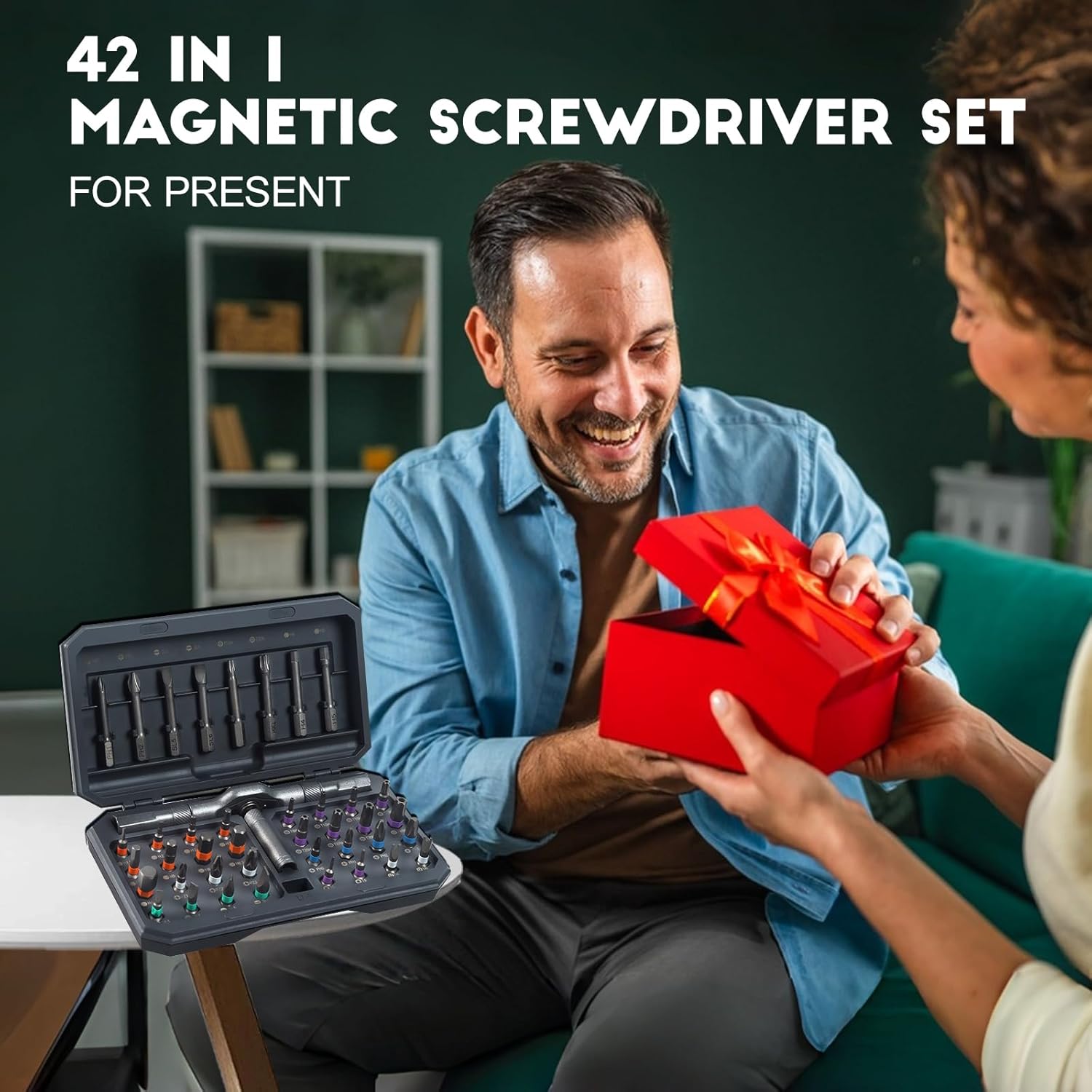 AA Engineering 42 in 1 Magnetic Screwdriver Set, Ratchet Screwdriver Set with Case