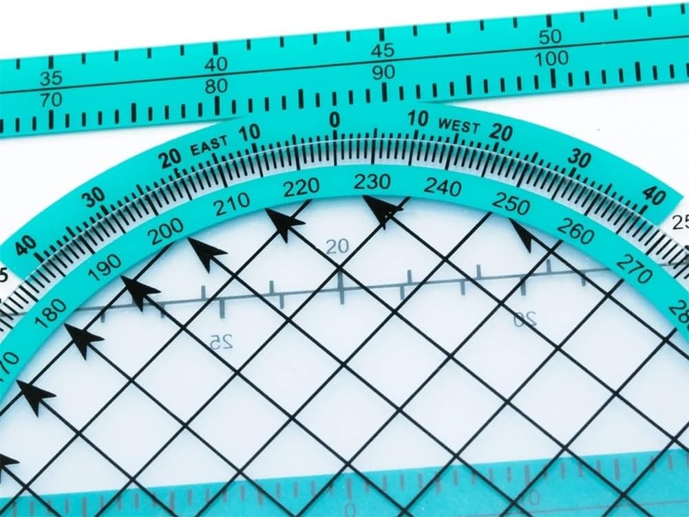 AA Engineering Portable Aviation Plotter with Rotating Azimuth Scale Perfect for Flight Planning and Students