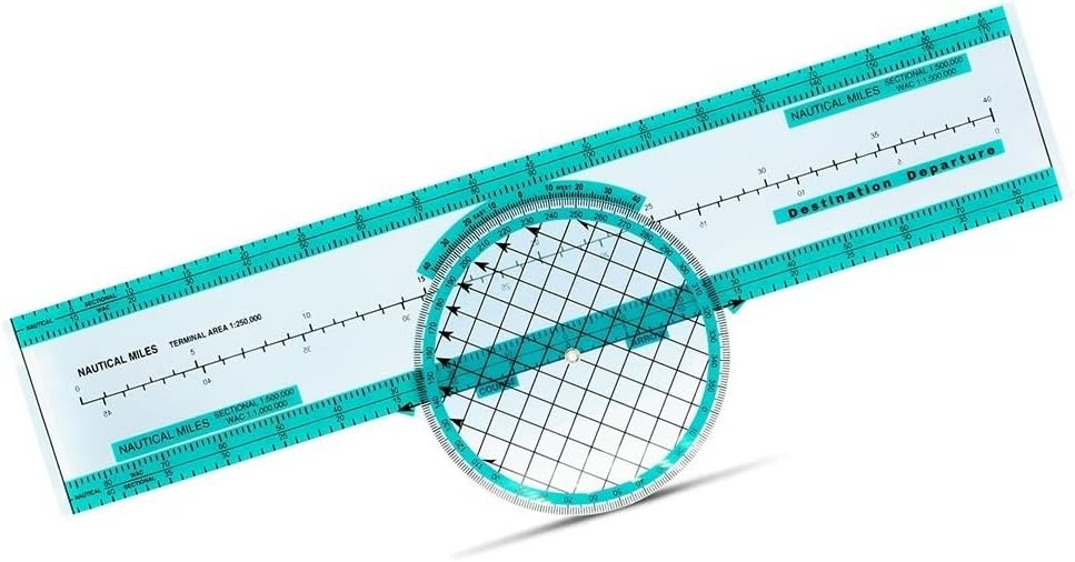 AA Engineering Portable Aviation Plotter with Rotating Azimuth Scale Perfect for Flight Planning and Students
